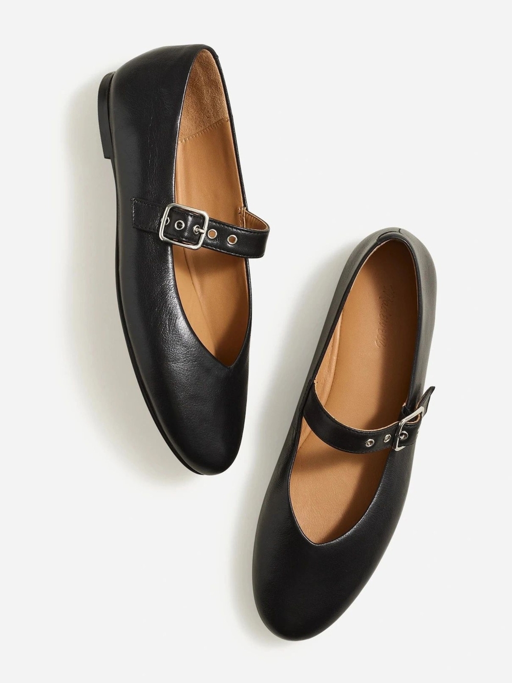 New! Madewell The Remy Mary Jane Black Leather Ballet Flat 7.5